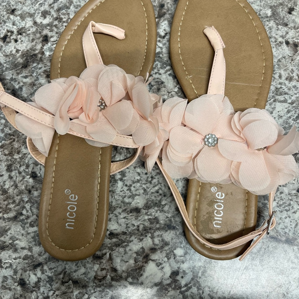 Nicole Pink Floral Sandals